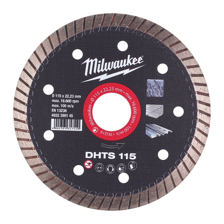 DHTS 115 mm Diamanttrennscheibe für Feinsteinzeug und Marmor – Milwaukee