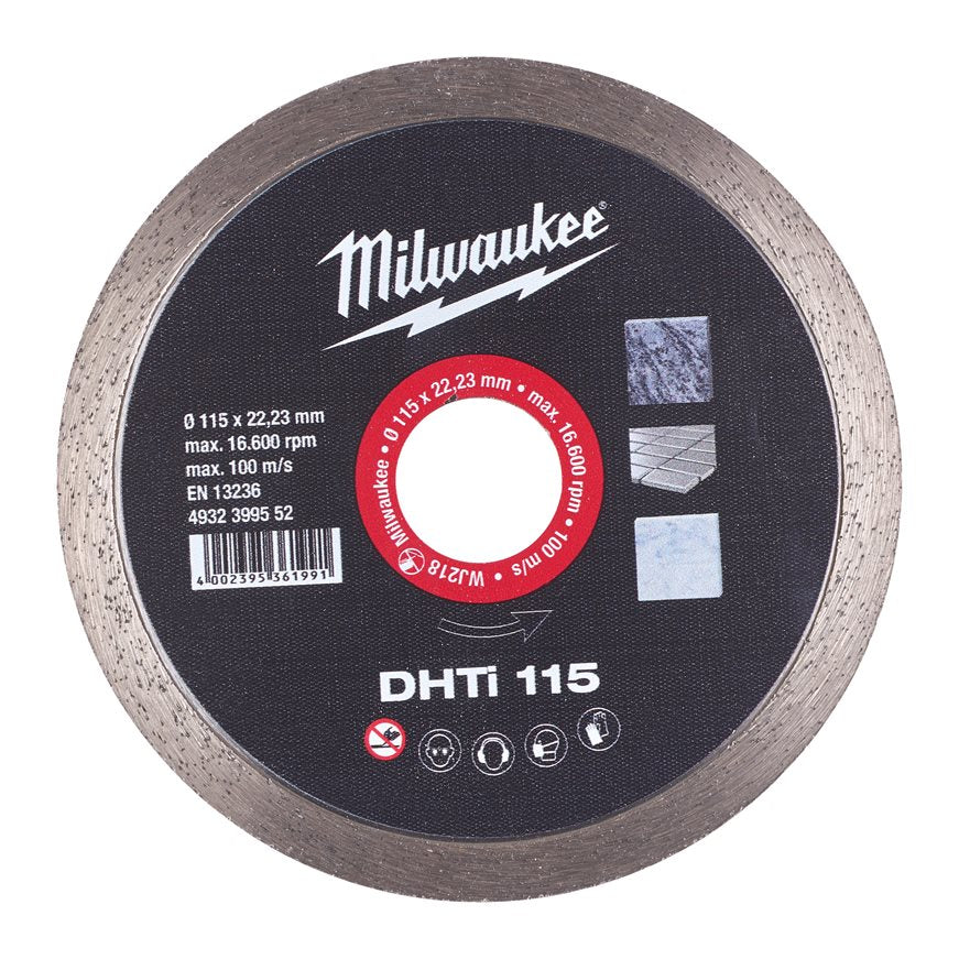 MILWAUKEE - Disco Diamantato DHTi 115mm | Ceramica Media e Bassa Durezza | Alesaggio 22,23mm
