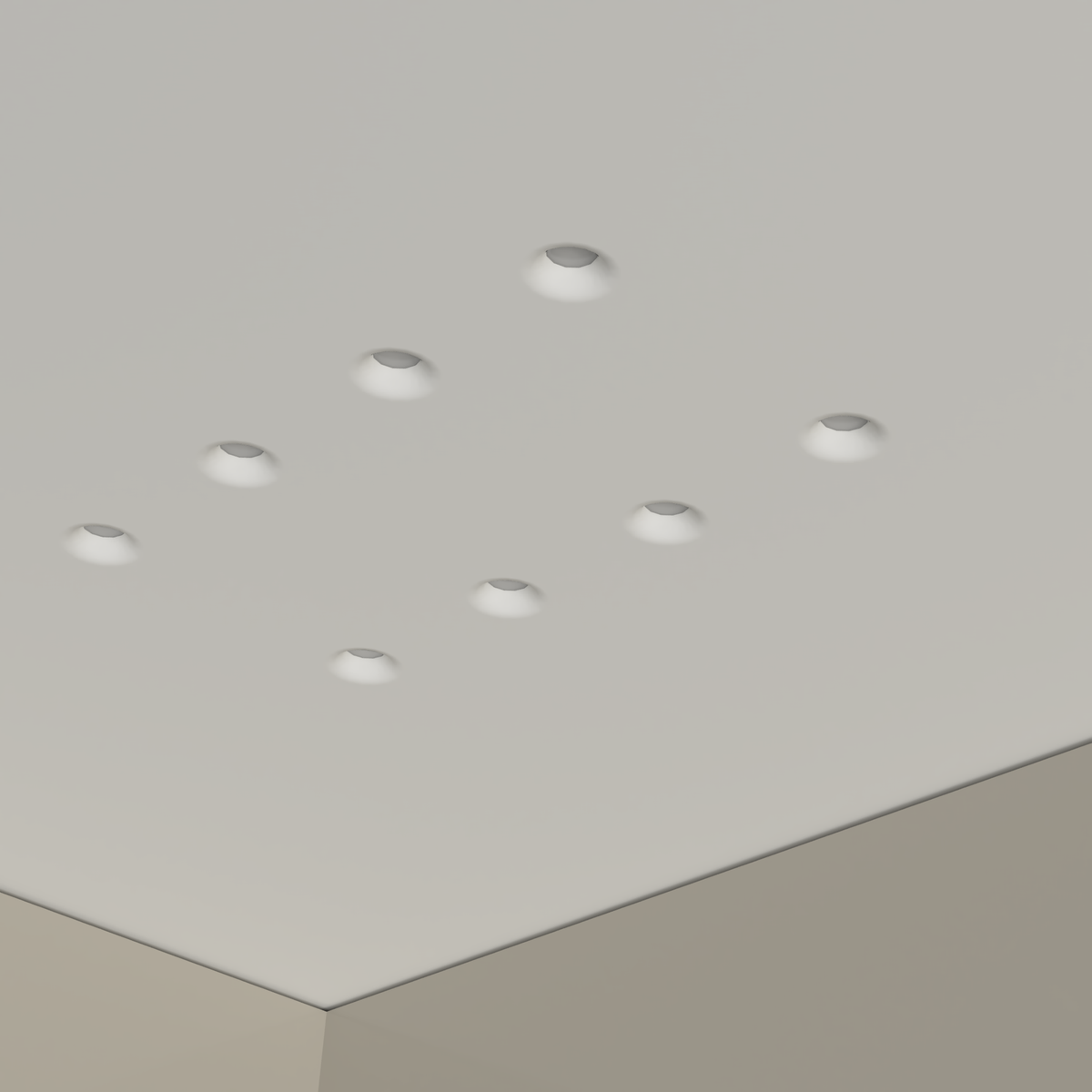 Spot en plâtre encastrable carré CSF045 | Trou entonnoir | 12x12cm | GU10 | Peignable