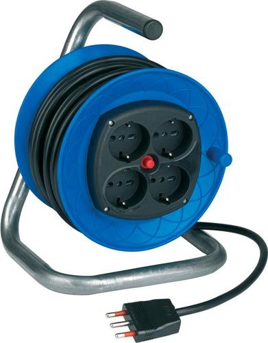 25 m cable reel extension with H05VV-F 3G1.5 mm² cable