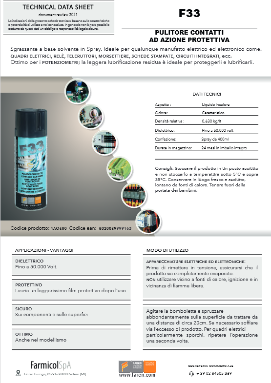 FAREN Protective Contact Cleaner 400ml F33