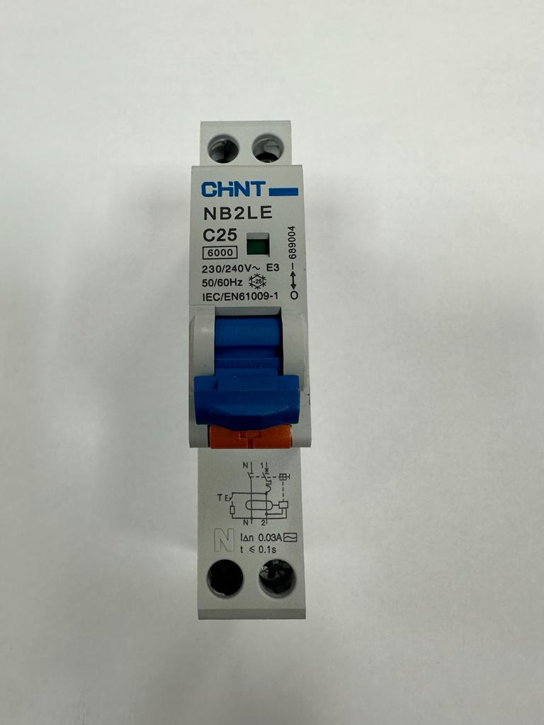 Magnetothermischer Differentialschalter 2 Module 1P+N 30mA 4,5kA Kurve C Typ A - CHINT