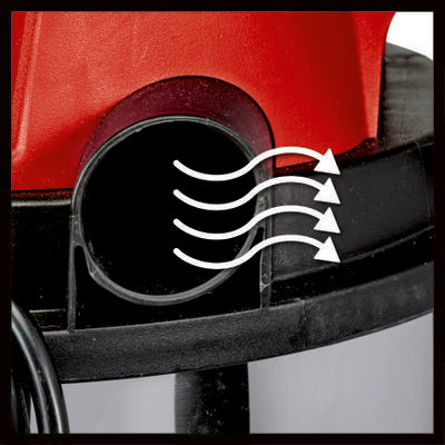 EINHELL - Aspiratore Solidi e Liquidi TC-VC 1815 S | 1250W | 15 L Inox | Aspirazione e Soffiaggio | 4 Ruote