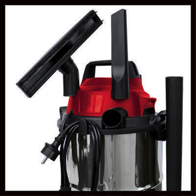 EINHELL - Aspiratore Solidi e Liquidi TC-VC 1815 S | 1250W | 15 L Inox | Aspirazione e Soffiaggio | 4 Ruote