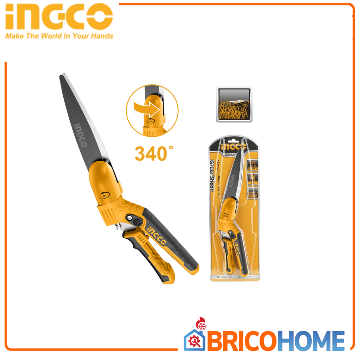 340° rotating grass shears