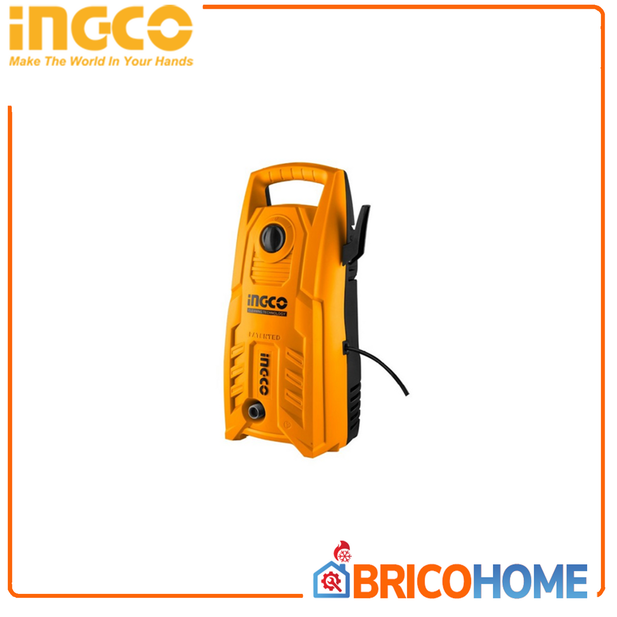 INGCO - Kaltwasser-Hochdruckreiniger HPWR14008 | 1400W | 130 BAR / 1900 PSI | 5,5 L/min | Metallpumpe | 5m Schlauch