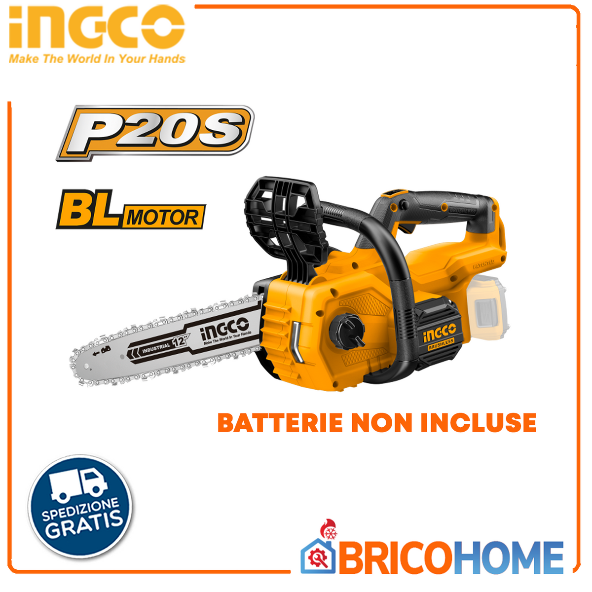 Elettrosega 20V 12" BRUSHLESS 100W (solo corpo) INGCO