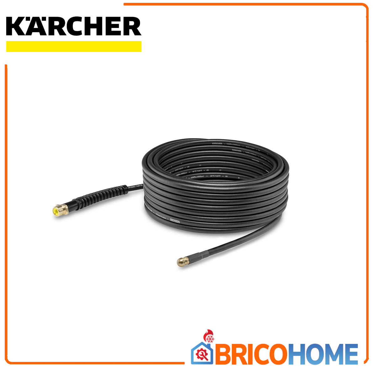 Kärcher - Tige débouche-tuyaux PC 15 | 15 mètres | 2 buses (jet + rotatif 360°) | Tuyau tressé textile | K2-K7
