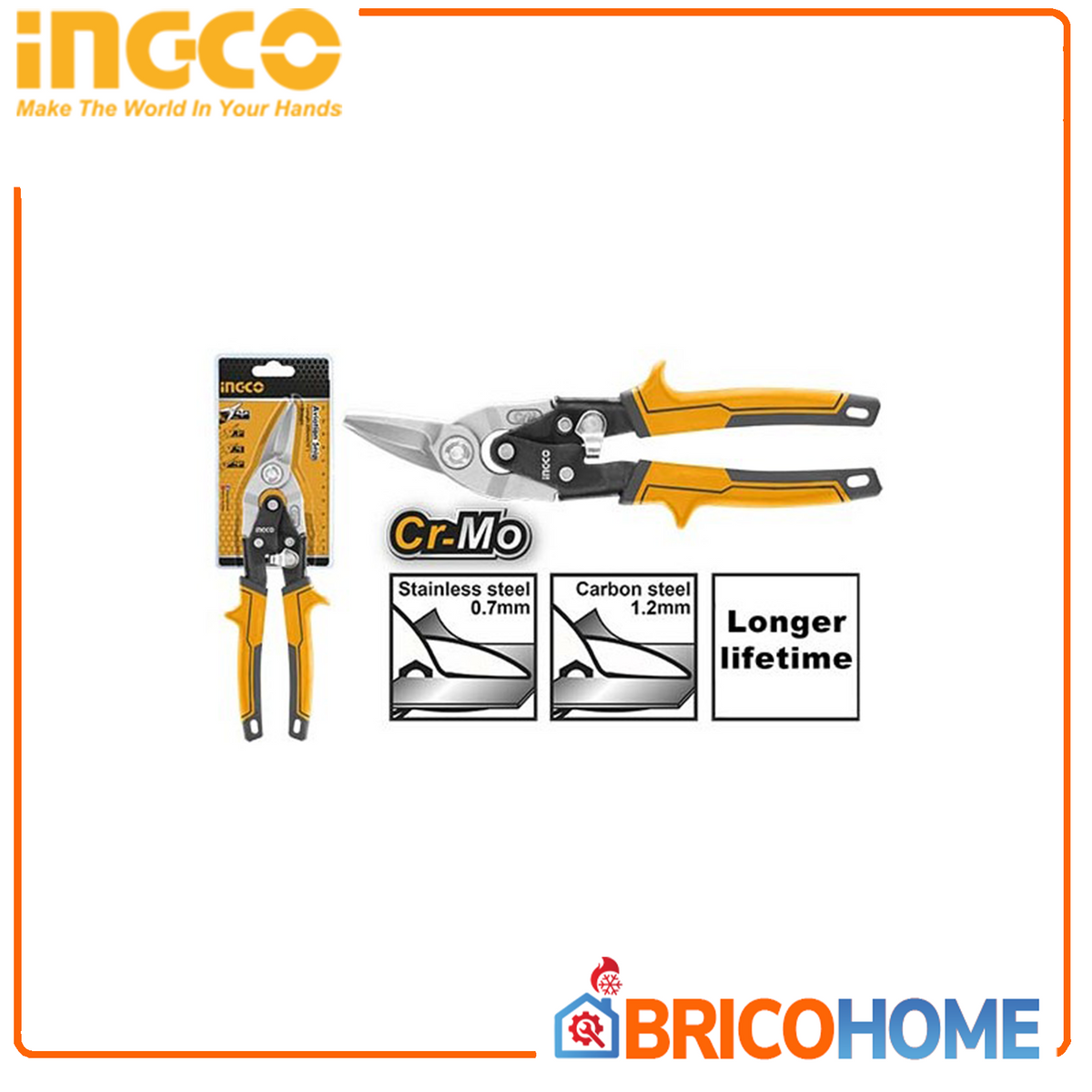 INGCO professional left tinsmith shears 250mm