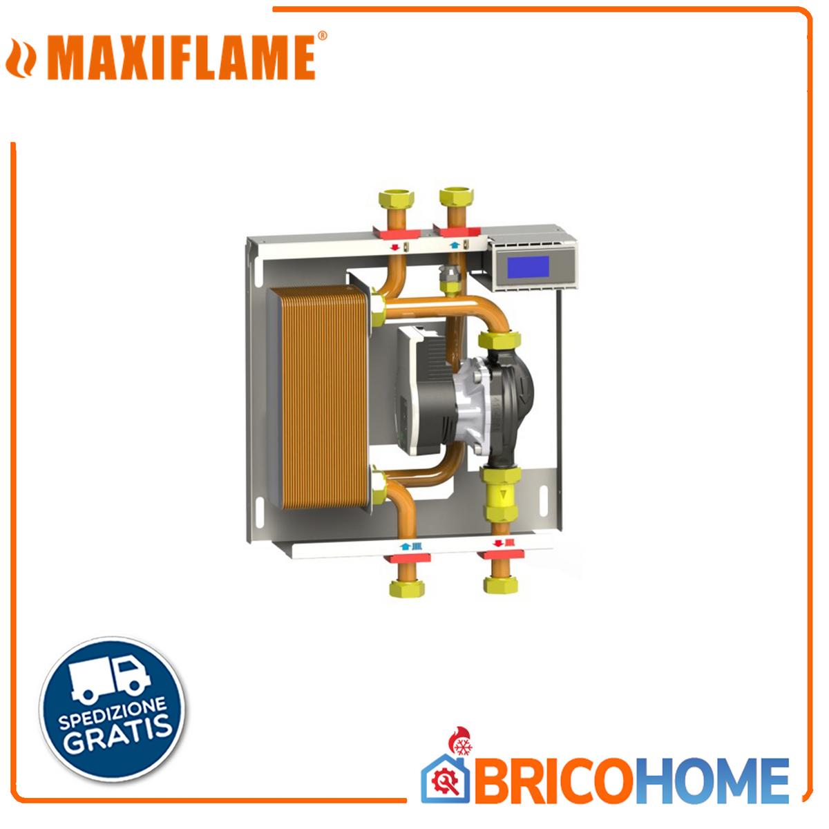 MAXIFLAME - Module interface MX115/1HBL MINI | 25/30 kW | Séparation hydraulique | Centrale + boîtier