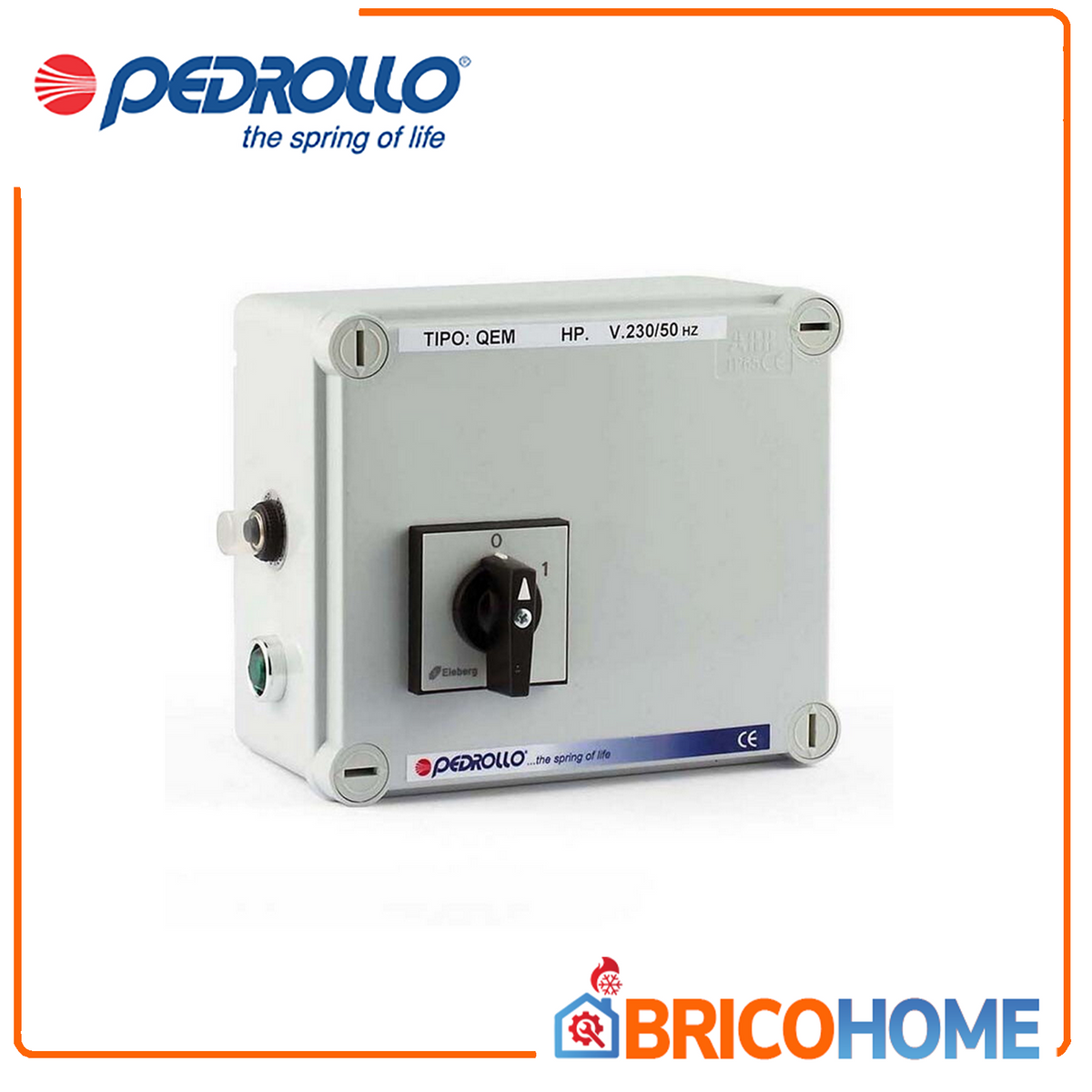 PEDROLLO - Quadro Elettrico QEM per Pompe Sommerse Monofase | Avvio e Protezione | Pozzo 3"-4" | 1-2 HP