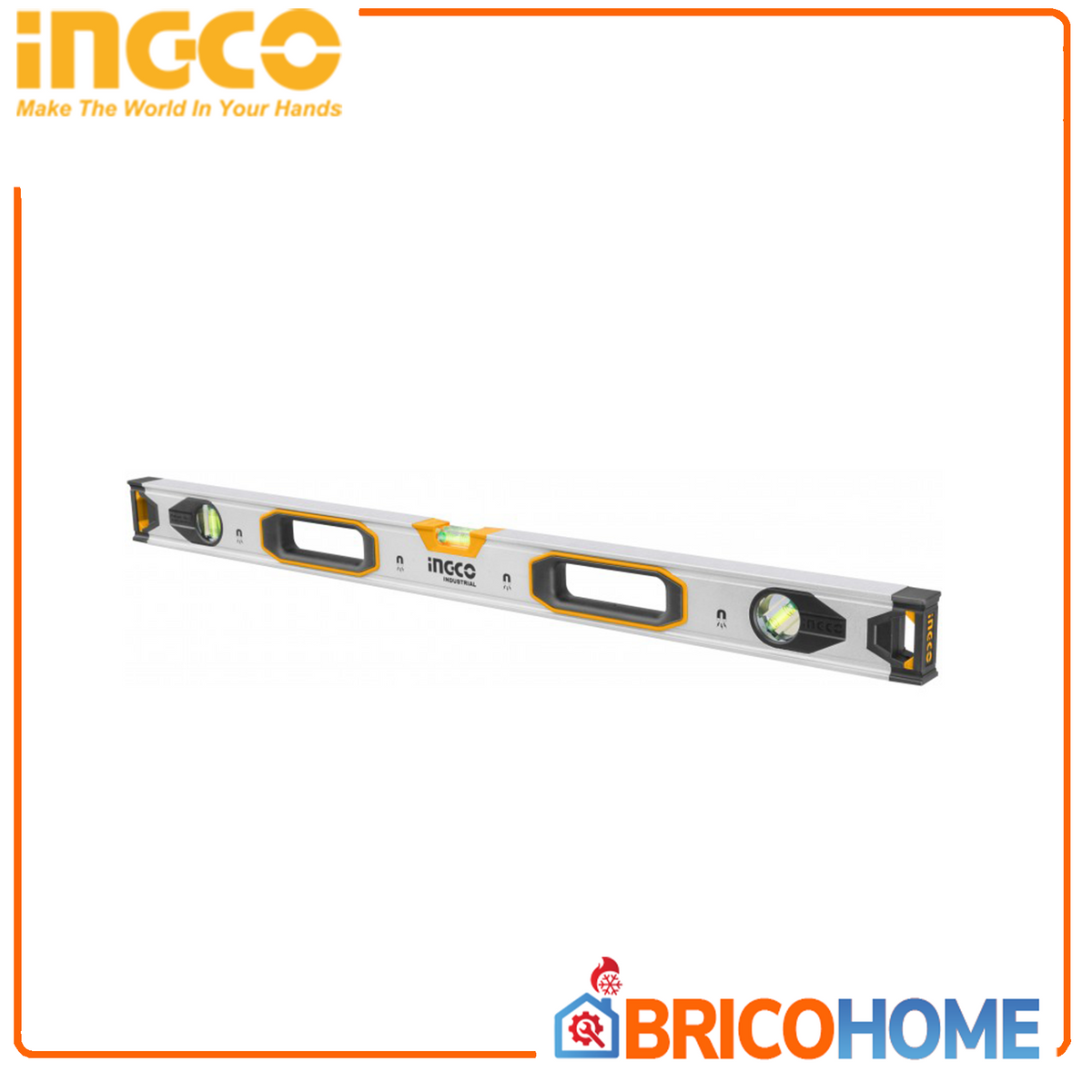 INGCO - Livella Magnetica HSL38080M | 80cm | 3 Bolle | 4 Magneti | Alluminio