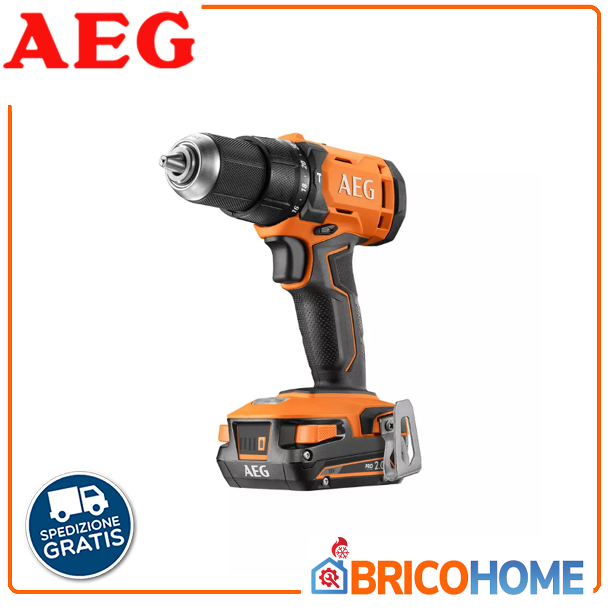 AEG Trapano Avvitatore a Percussione 18V BSB 18G4-202C | 60Nm | 2 Batterie 2Ah | Valigetta | Sistema PRO18V