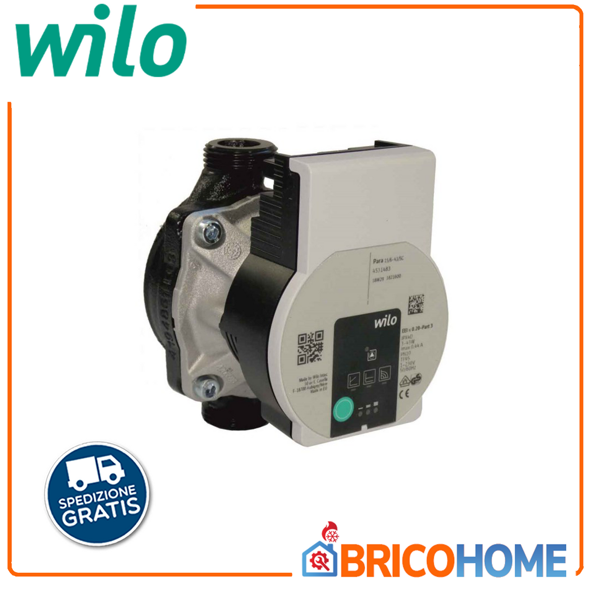 WILO - Circolatore Inverter Para 25/6 SC | Interasse 130mm | 1"1/2 | Riscaldamento e Biomassa