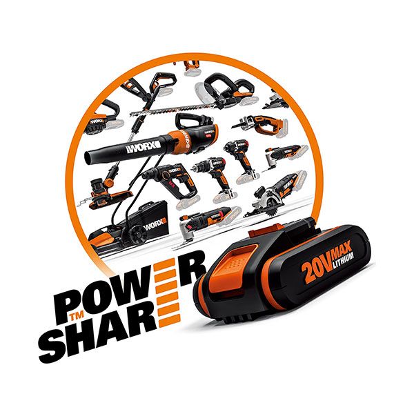 WORX - Soffiatore a Batteria WG543E | 20V 4Ah | Brushless | 209 km/h | PowerShare