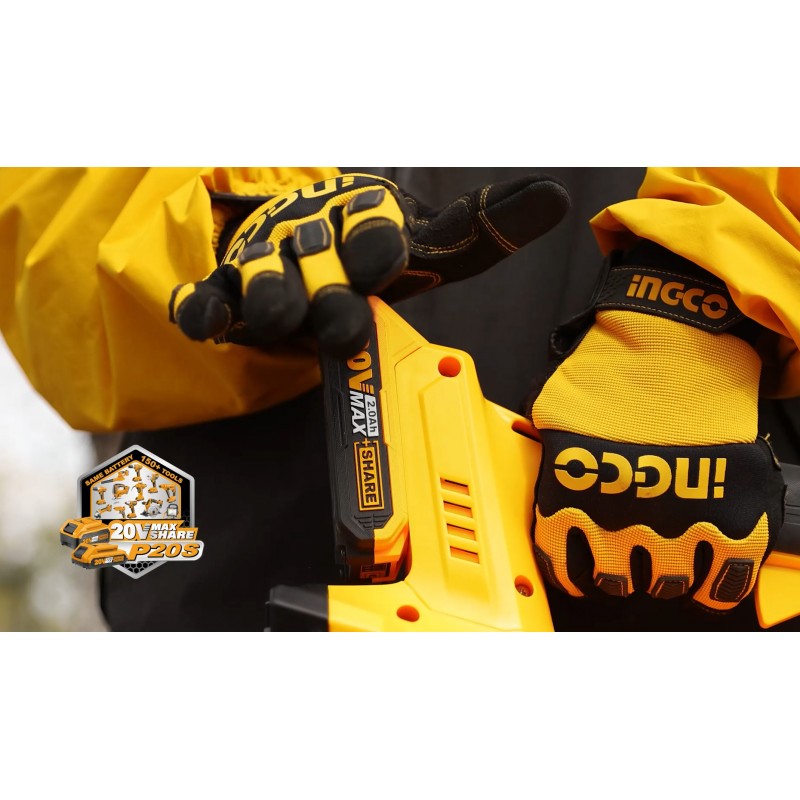 INGCO - Soffiatore a Batteria Brushless CABLI20428 | 20V | 15000 RPM | 8,5 m³/min | Solo Corpo