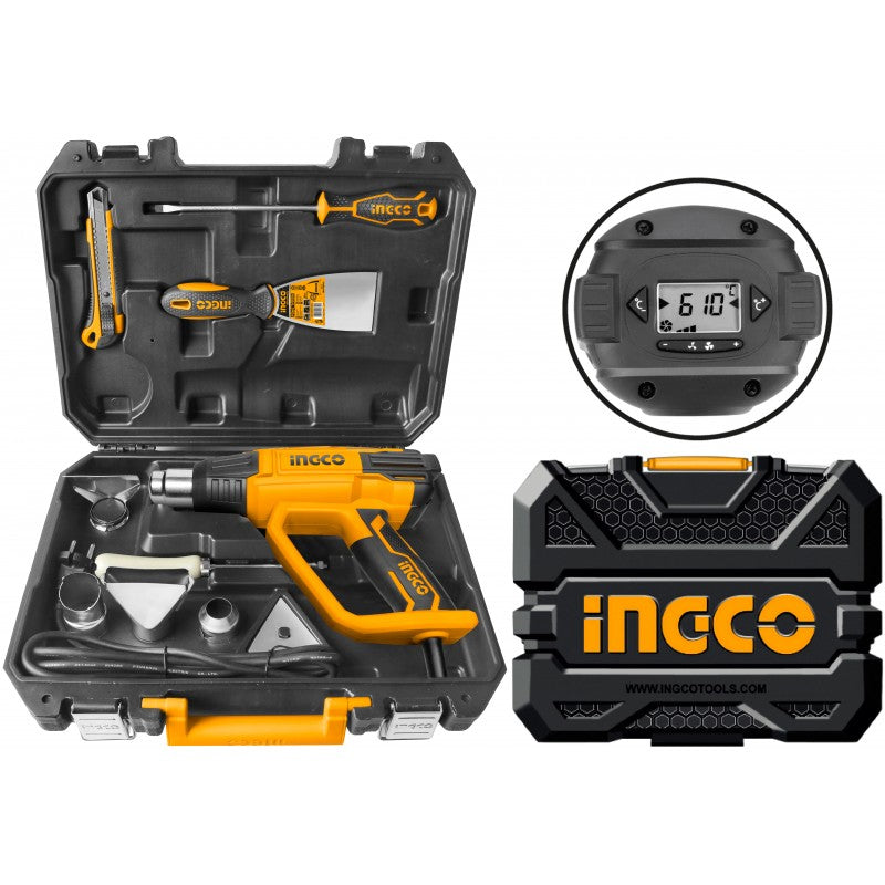 INGCO PRO 2000W Heat Gun with Case and Accessories