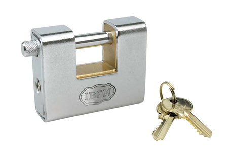 IBFM Lucchetto Corazzato a Scorrimento in ottone con 2 chiavi
