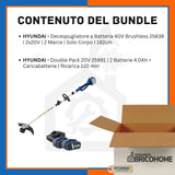 Kit HYUNDAI Decespugliatore a Batteria + 2 Batterie 4.0Ah e Caricabatterie [BUNDLE]