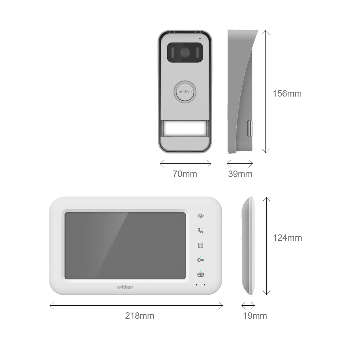 AVIDSEN - Videocitofono Connesso Elia Smart 2 112302 | 7" | Wi-Fi 2.4/5GHz | App | 2 Fili