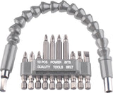 KWB - Set di Inserti con Albero Flessibile 11 pz 113990 | 1/4" E6.3 | CrV | 50mm + 75mm | PZ PH