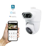 AVIDSEN - Motorisierte 2K-IP-Kamera für den Außenbereich HomeCam Dual PTZ 127156 | Duales Objektiv | PTZ 360° | Sirene | Wi-Fi