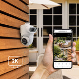 AVIDSEN - Motorisierte 2K-IP-Kamera für den Außenbereich HomeCam Dual PTZ 127156 | Duales Objektiv | PTZ 360° | Sirene | Wi-Fi
