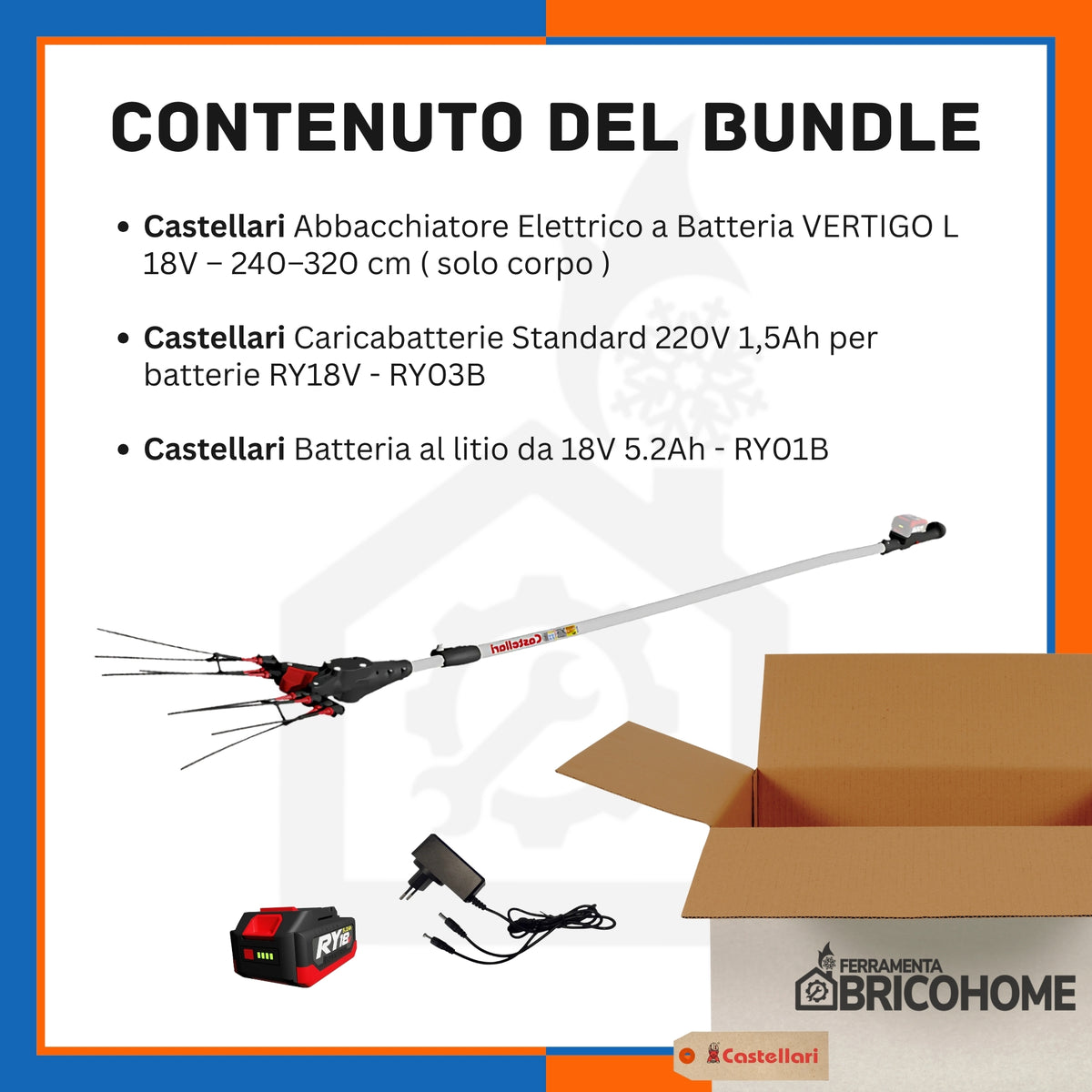 VERTIGO L 18V Electric Olive Harvester Kit with Battery and Charger [BUNDLE]