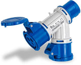 Moltiplicatore mobile a 2 uscite con spina 16A 50/60 Hz IP44
