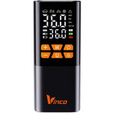 VINCO Compressore Portatile 60625 | Doppio Display LCD | PowerBank | Manometro Digitale | Auto Moto Bici