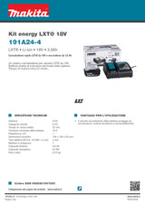 MAKITA - Kit Energy LXT 191A24-4 | 18V | 1x BL1830B 3,0Ah + Caricabatterie Rapido DC18RC