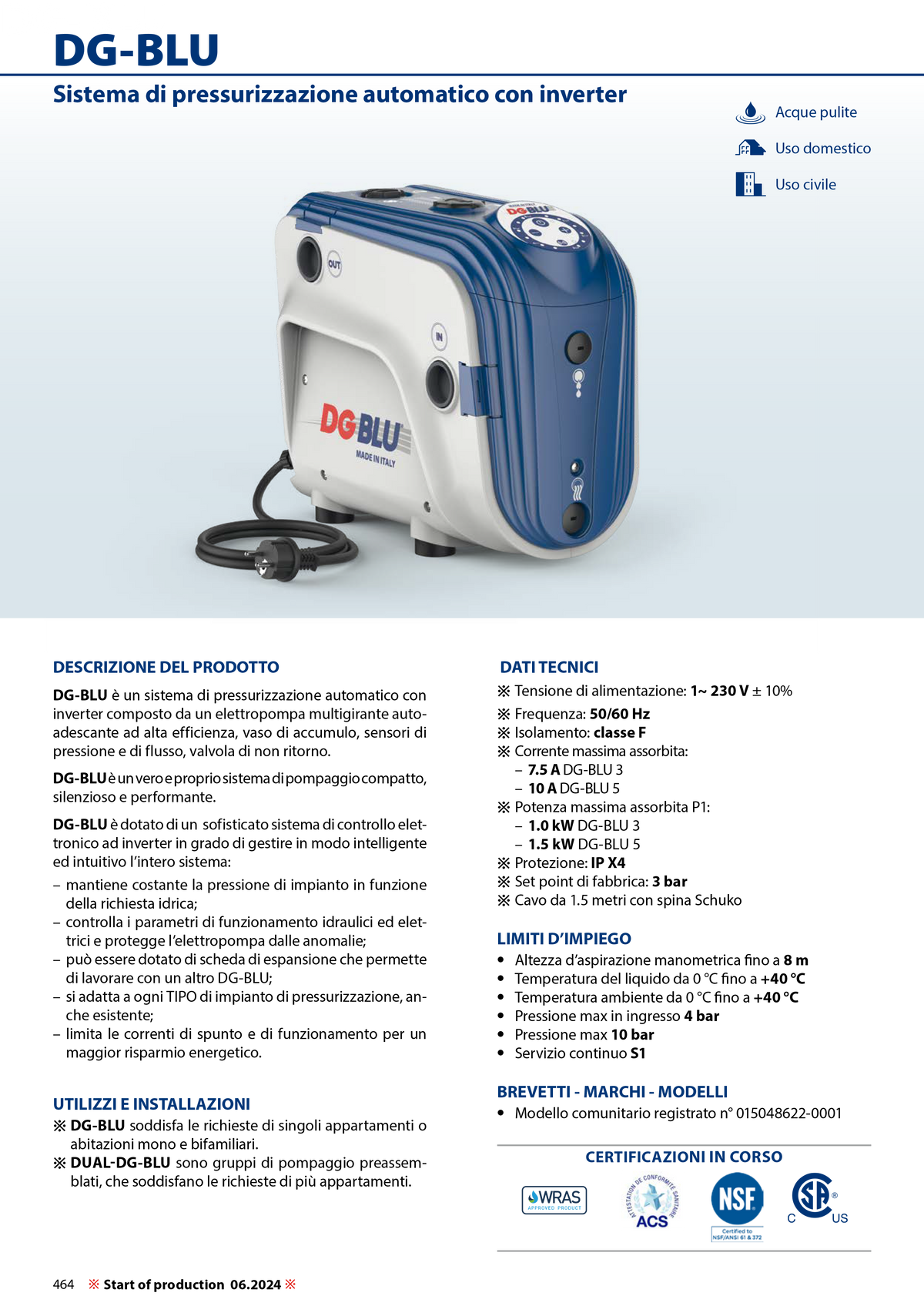 PEDROLLO Druckerhöhungsanlage DG-BLU 5 | 1,5 PS | Inverter | 130 l/min | Selbstansaugend