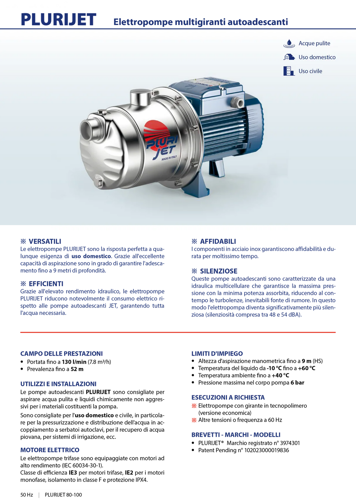 Kit Pedrollo Elettropompa PLURIJETm 4/100X 1,0 HP + Presscontrol EASYPRESS 1,5 BAR [BUNDLE]