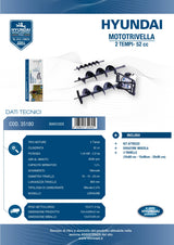 HYUNDAI - Mototrivella 2 Tempi 52cc LDEA520B 35180 | 3 Trivelle | 1,45kW | Kit Completo