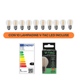 AlcaPower Catena Luminosa da Esterno con 10 Lampadine Incluse