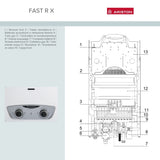 Ariston FAST RX – Scaldacqua a Gas Istantaneo a Camera Aperta 11 Litri | Accensione Elettronica