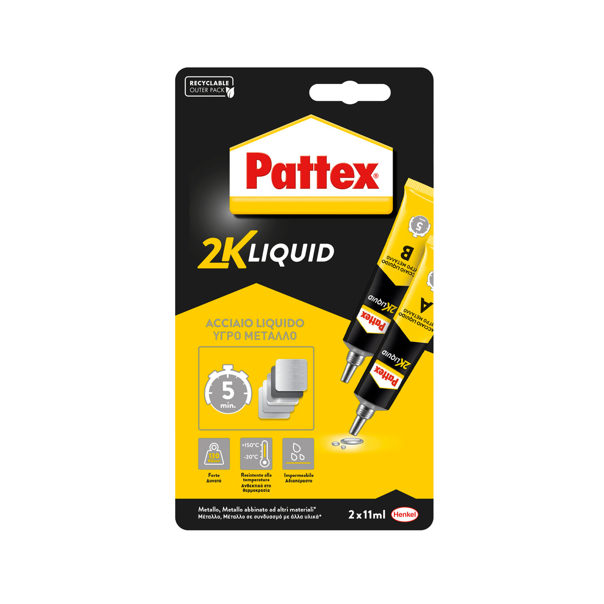 Liquid Steel Zweikomponenten-Epoxidkleber 2 x 11 ml - 2K Liquid PATTEX
