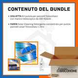 Kit Viglietta pulizia pannelli solari allungabile fino a 410 cm + FAREN Detergente Solar Cleaning 1LT  [BUNDLE]