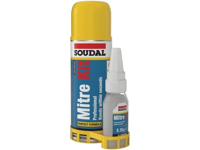 SOUDAL - Colla Super Rapida con Attivatore MITRE KIT | Cianoacrilato | Bicomponente | Presa 1 Minuto