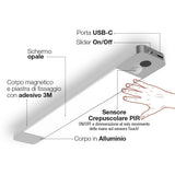 LinkLed Magnetische LED-Unterbauleuchte mit PIR-Dämmerungssensor, 30 cm – i-Cab LED