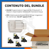 Kit Programmateur d'Irrigation SOLEM 4 Stations + 4 Électrovannes Bistables RPE [BUNDLE]