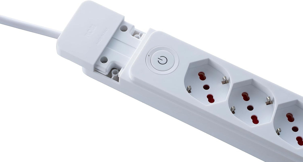 ROSI - Multipresa Emilia Specialist RS8422B | 4 Prese Schuko 10/16A | Interruttore | Cavo 1,5m | Made in Italy