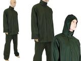 Completo impermeabile PU verde – Giacca + Pantalone | PVC/Poliuretano
