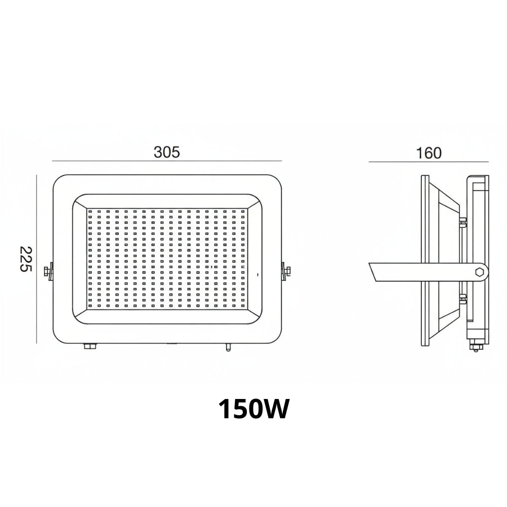 GEA LUCE - Proiettore LED CCT GES2342/43 | 150W-200W | 3000K-4000K-6500K | IP65 | Alluminio Pressofuso | Nero | 36.000h