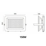 GEA LUCE - Proiettore LED CCT GES2342/43 | 150W-200W | 3000K-4000K-6500K | IP65 | Alluminio Pressofuso | Nero | 36.000h