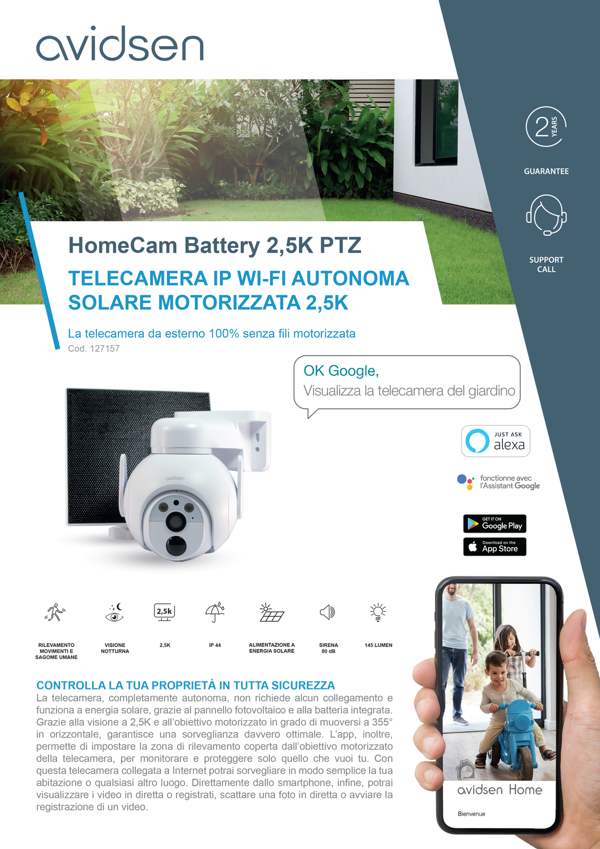 HomeCam 2,5K Motorisierte IP-Außenkamera – Solarbetrieben