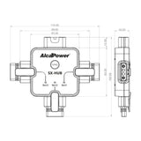 ALCAPOWER - Switching Hub SX-HUB | 3 Uscite | 6-24V DC | 10A | App iOS Android | Caricabatterie Serie SX