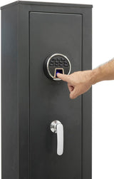 ARREGUI - Armadio Portafucili ARM050835 | 5 Posti | Impronte Digitali + Codice | Allarme 70dB | Cassetto con Chiave