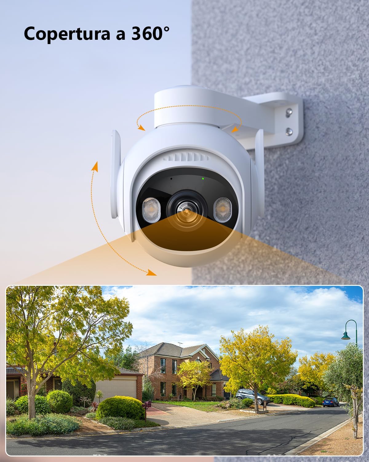 IMOU - Telecamera Wi-Fi PTZ Esterno 5MP 3K IPCGS7EP5M0WE | 360° | Visione Notturna Colori | IP66 | Sirena 110dB