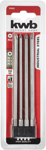 Set Inserti 4 pezzi lunghezza 150 mm, extra lungo con gambo 1/4 - KWB